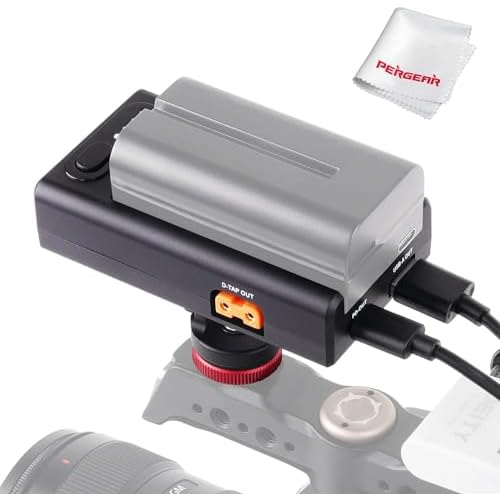 Pergear NP-F01 New Version Multi Use Powering Adapter for Sony NP-F970750550 Battery Black NPF-01
