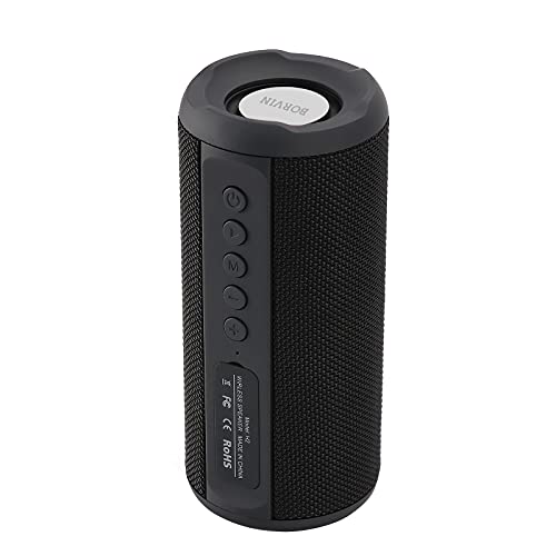 Borvin-H2 Portable Bluetooth Speaker, Super Loud with Strong Bass, 20-Hour Long Battery Life, Water Resistant, AUX Cable, Built-in Microphone,