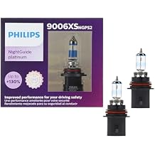 Philips Automotive Lighting 9006XS NightGuide Platinum Premium Upgrade Automotive Replacement Headlight Bulb, Fits Select High Beam, Low Beam, and Fog Positions (Pack of 2)