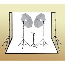 ePhoto 1000watt Digital Video Film Continuous Photography Studio Light kit Video Photo Lighting Kit with 2pcs 100% Muslin Background Kit by ePhotoINC ULS 105
