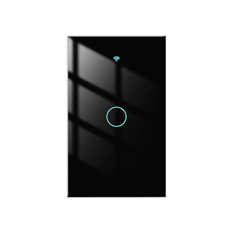 Replaceable Glass Panel for MOES Smart Switch, Including Glass Panel Only, Excluding Smart Switch, 1 Gang Black