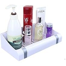 Adhesive Suction Cup Floating Bathroom Shelf Shower Rack,Easy Installing For Kitchen/Shower & Living Room/Office(No Nails No Tools)