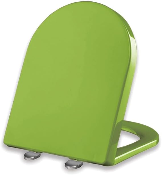 U-Shaped Colorful Slow Close Toilet Seat, Quiet Toilet Seats Cover, 360 Adjustable Hinge, One-Click Quick Release, Easy to Install & Clean, Polypropylene (PP), Green, 18.1x14.2in
