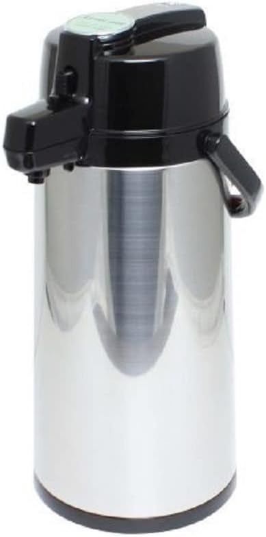 TrueCraftware- 2.5 Liter/ 84 oz Lever Top Coffee Airpot Stainless Steel Body Stainless Steel Lined - Hot Beverage Coffee Chocolate Juice Tea Drinks Dispenser Ideal for Large Crowds for Any Occasion