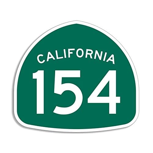 American Vinyl California State Route 154 Sign Shaped Sticker Santa ynez Highway olivos