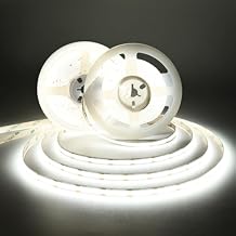 COB LED Strip Lights DC 12V LED Lights Flexible Super Bright LED Strips, 9W/m 2x16.4FT Cool White 6500K CRI 90+,480LEDs/m High Density Uniform Light for Home Room Decor