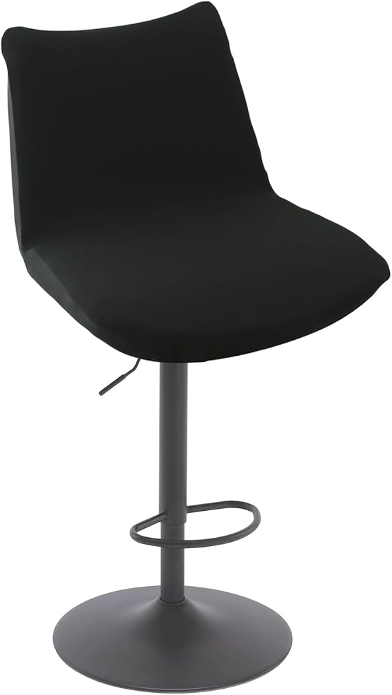2/1 Pack Bar Stools Slipcovers Stretch Bar Stool Chair Covers Stool Protector Cover with Backrest Cover for Short Swivel Dinning Chair Back Chair Bar Stool Chair,Black,1pcs