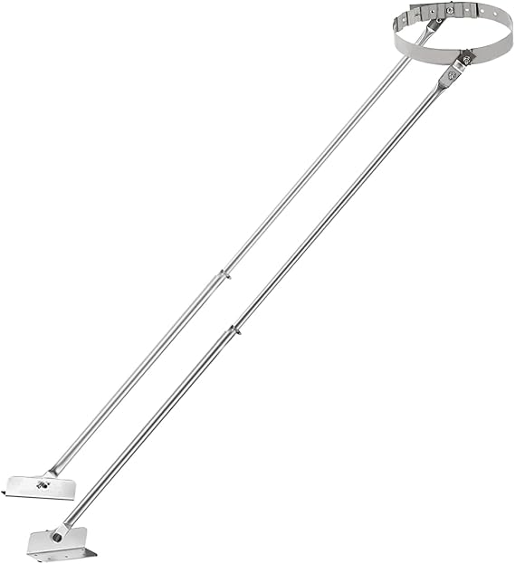 Upgraded 6DP-XRB 6" Extended Roof Chimney Bracket Support Kit | Fit for Chimney Stove Pipe from 6" to 13.7" in Diameter, Adjustable Design, Stainless Steel, No Fear of Snowstorms
