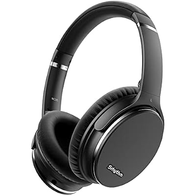 Srhythm NC35 Noise Cancelling Headphones Wireless Bluetooth 5.0, Fast Charge Over-Ear Lightweight Headset with Microphones,Mega Bass 50 Hours Playtime