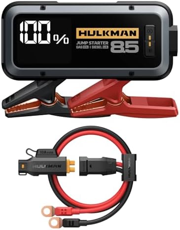 Hulkman Alpha 85 Smart Portable Jump Starter with Battery Conversion Cable