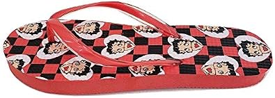 Betty Boop Women's Flip Flop Sandal Thong (Red Check/Size 10)
