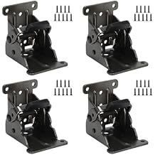 4 Pack Self Locking Hinge Heavy Duty Folding Brackets Secure 90 Support for Table Legs,Bed Frames & Workbenches,Includes Mounting Screws