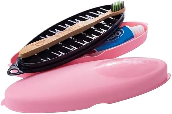 Double Compartment Travel Toothbrush Case | Toiletries with Large Toothbrush Case and 2 Compartments | Ideal for Purse, Backpack or Suitcase for Travel