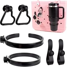 LETGO Cup Holder for Stanley 30 oz 40 oz Compatible with Bogg Bag, Drink Holder for Simple Modern Rubber Beach Tote, Water Bottle Holder Attachment for XL Medium Small Bog Bag (Black)