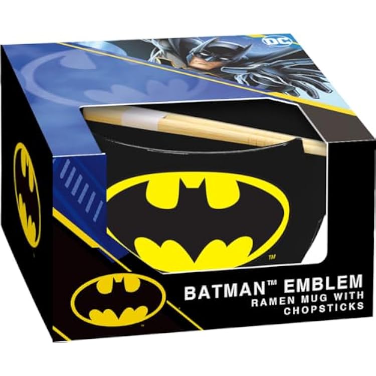 ICUP DC Comics Batman Emblem Ramen Mug wChopsticks