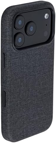 Dockem Faux Leather Case for iPhone 17 Pro Compatible with MagSafe, with Capacitive Camera Control Button (MSVL, Charcoal Black)