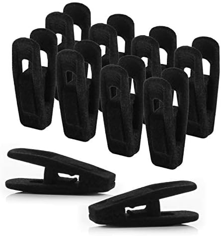 Velvet Clips, 20 Pack, Durable Non- Breaking Material, Matching Hangers of Our Brand and Your existing Velvet Hanger, Suitable to Hang Many Types of Clothes. (Black)