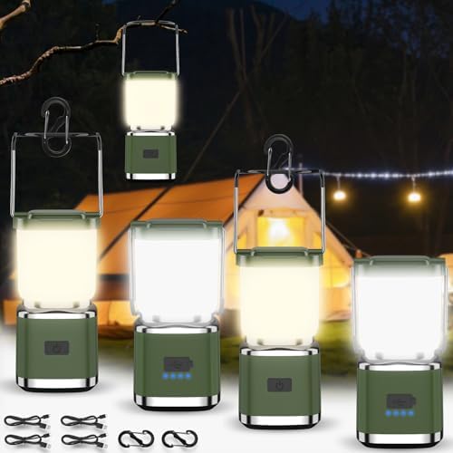 LED Camping Lantern, 1000 Lumens Camping Lantern Rechargeable with 4 Light Modes, Waterproof, Camping Essentials, Mini Lantern Flashlight for Camping, Hurricane, Emergency, Hiking, Power Outages