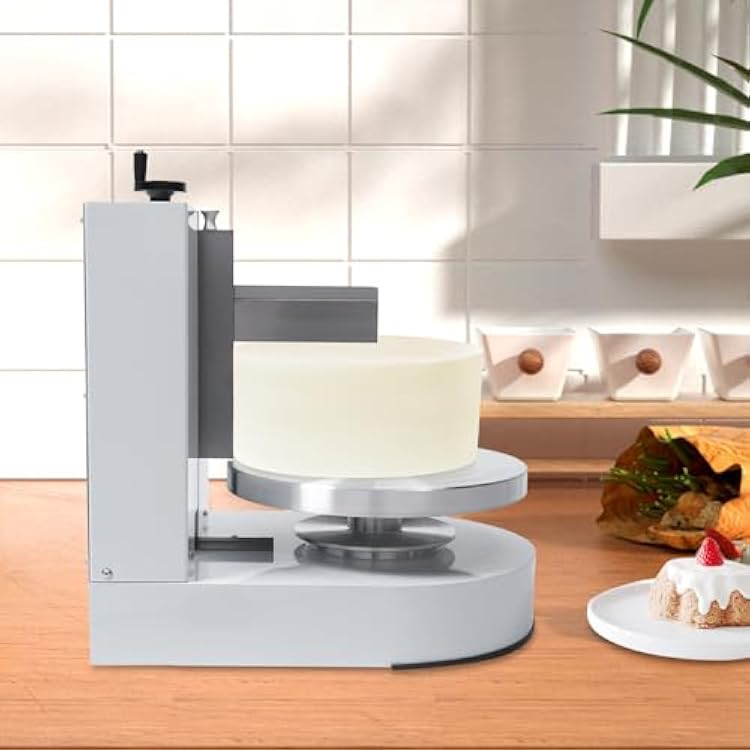 200W White Cake Decorating Coating Machine Electrical Rotating Adjustable Cake Edge Surface Scraper for 4-12inch Cake Butter Cream Spreading Machine 110-220V