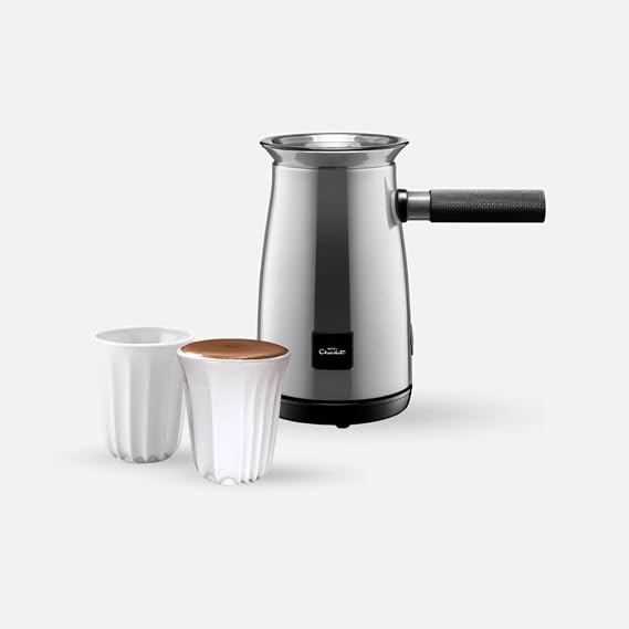 Hotel Chocolat Hot Chocolate Maker - Classic Velvetiser, Barista Grade Drinking Chocolate Maker, 2 Ceramic Cups - Platinum Edition