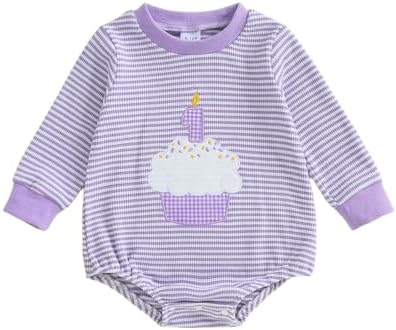GOOCHEER Fall Baby Girl Boy First Birthday Outfit 1 Cake Long Sleeve Romper Sweatshirt One Year Old Bubble Clothes