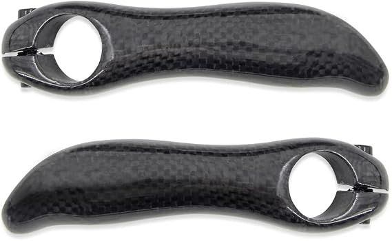 Carbon Mountain Bike Bar Ends 22.2mm Diameter | No Logo 3k Glossy,Full Carbon 1 Pair Bicycle Mtb Bar Ends Grips 128mm Length