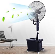 Oscillating Outdoor Fan with Misting Kit, 3-Cooling Speed Misting Fan, Adjustable Height, 120 Oscillation, Standing Fan for Outside Patio Backyard(71cm/28in)