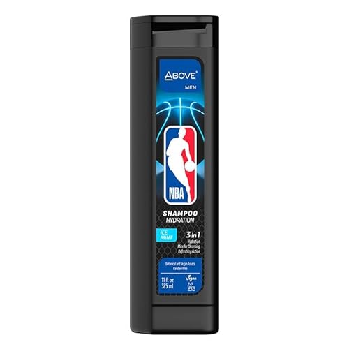 ABOVE NBA 3-in-1 Shampoo for Men | ICE MINT | Deep Hydration & Micellar Cleanse for Hair | Mind-Fresh Cooling Scent | 11 oz