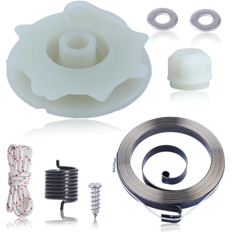 Adefol Chainsaw Recoil Starter Pulley Spring Kit for Poulan PP4218 PP4620AV PPB4018 SM4218AV with Recoil Spring WHub, Starter Rope, Bolt wWasher Replacement Parts for 530071966