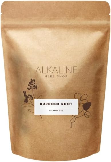 Alkaline Herb Shop Burdock Root 4 oz, Cut and Sifted - Organic or Wildcrafted Arctium Lappa from Poland (Bardana, GOBO) - for Burdock Root Tea - No Fillers, No Additives