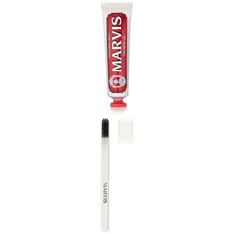 Marvis Cinnamon Mint Toothpaste, 3.8 oz and Soft Bristle Toothbrush