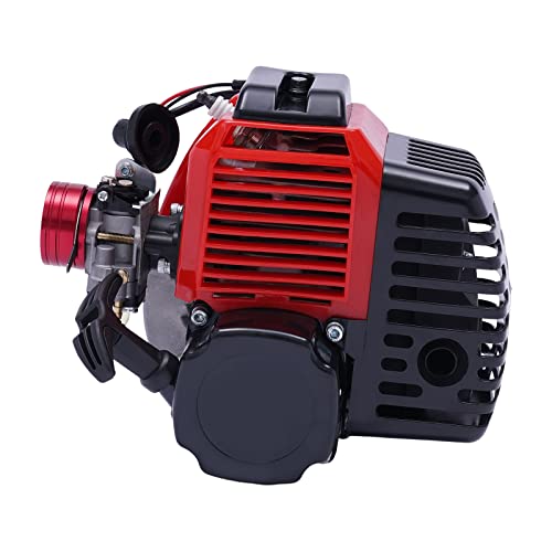 49cc 2-Stroke Gasoline Bike Engine Kit for Stand-Up Gas Scooters Chain-Driven Scooters Electric Bikes Red Engine