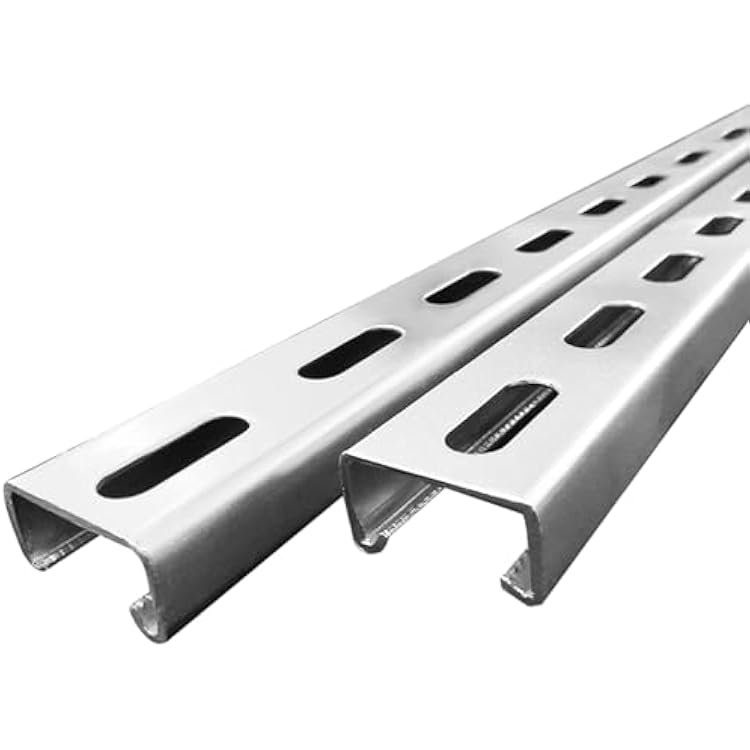 Metal Strut Channel with Slotted Back 300mm11.81 Pre-Galvanized Steel U Channel 2 Pcs Framing Steel Channel - Efficient Support Solution Thickness 1.5mm, Size 41x21mm