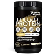 NATURE TARGET Unflavored Protein Powder - 24g Whey, Milk & Pea Isolate Blend with MCTs - No rBGH, Gluten-Free - Perfect for Coffee & Baking - 16 Servings