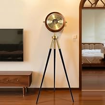 Floor Clock, Mechanical Floor Clock, Triangle Floor Clocks, Metal Grandfather Clocks with Decorative Floor Tripod, Battery Operated, Silent and Without Ticking, for Home Office(B)
