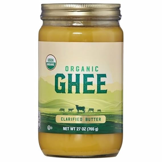 Organic Ghee Clarified Butter, USDA Organic; Clarified Butter, Lactose free, Kosher .. Ingredients : Organic Butter (Milk) [ 27 oz, 1.6 lb ]