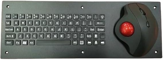 Panel Mount Industrial USB Keyboard With Ergonomic Trackball Mouse for Marine Applications