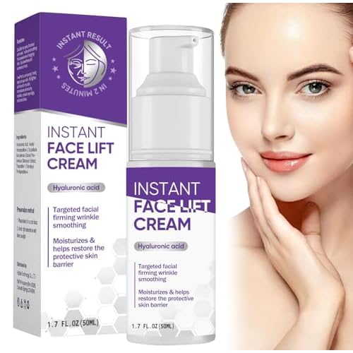 Instant Face Lift Cream, Natural Effective Wrinkle Cream for Women, Instant Lift Serum Visibly Firming Wrinkles and Sagging Skin, Smooth Fine Lines for Face & Neck, 1.7 Oz