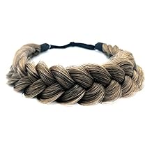 Synthetic Hair Braided Headband Classic Wide Strands Wedding Disorderly Fluffy Braids Wig Band Women Beauty Accessory