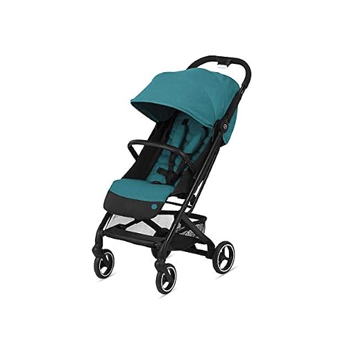 CYBEX Beezy Stroller, Lightweight Baby Stroller, Compact Fold, Compatible with All CYBEX Infant Seats, Stands for Storage, Easy to Carry, Multiple Recline Positions, Travel Stroller, River Blue