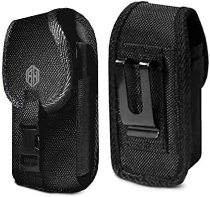 AH Heavy Duty Flip Cell Phone Case, Rugged Flip Phone Holster Clip Holder Phone Nylon Belt Loop Pouch Fits kyocera duraxv Extreme case Gusto 3 Doro S2720, Most FLIP Phones, Insulin Pump Belt Clip