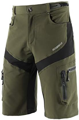 BERGRISAR Mens Cycling Shorts Loose Fit Mountain Bike Shorts with 6 Pockets