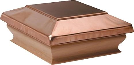 Woodway Copper Flat Top Post Cap, fits 3.5" Post, with Premium Western Cedar Trim, Pack of 12