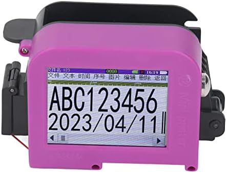 Fockety 100 Languages Handheld Printer Inkjet Coder, 1200mAh Inkjet Printer with LED , Printer Barcode Printer Hand Printer for Logo Production Date Label, DIY (US