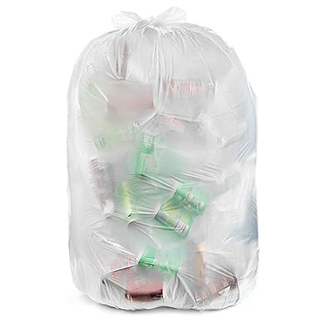 Ultrasac 55-60 Gallon 6.0 MIL Clear Heavy Duty Trash Bags - 39" x 58" - Pack of 15 - For Contractor, Construction, Industrial,UL-39586CL