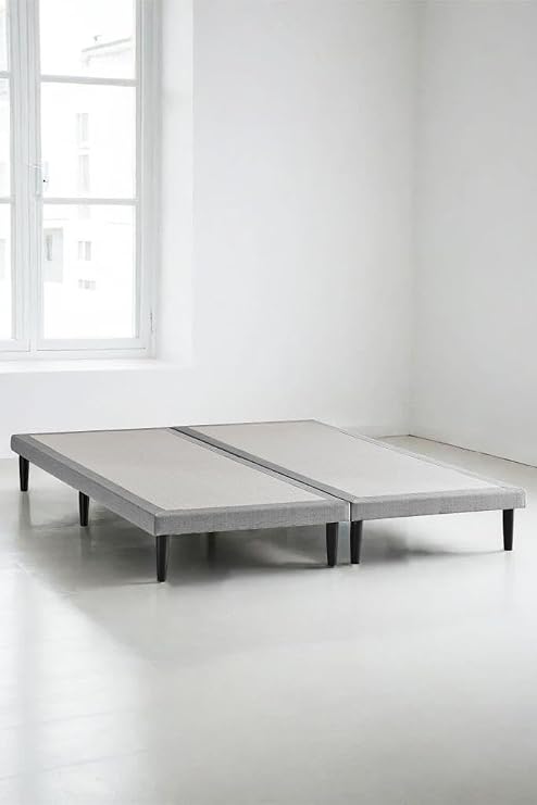 Niron Yatak Slim Karyola - 180x200 Çift Kişilik Baza - Metal İskeletli, Yüksek Ayaklı ve Keten Kumaşlı