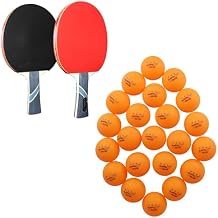MAPOL 22 Orange Ping Pong Balls Bundle with 2 Pack Table Tennis Paddles Set
