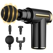 cotsoco Mini Handheld Massage Gun, Deep Tissue with 6 Speeds, Cordless Muscle Massager with 4 Heads,Type-C Charging, Travel Size, Best Gifts