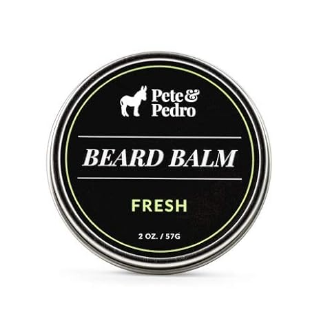 Pete & Pedro Fresh Beard Balm 100% Natural & Organic Ingredients 2 oz. | Light-Hold, Hydrates, Softens Skin, Reduces Itch, Frizz & Beard Flakes With A Clean Musk And Teak Wood Scent