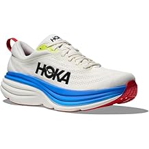 Hoka Men's Bondi 8 Sneaker, Blanc De Blanc/Virtual Blue US Size 9.5